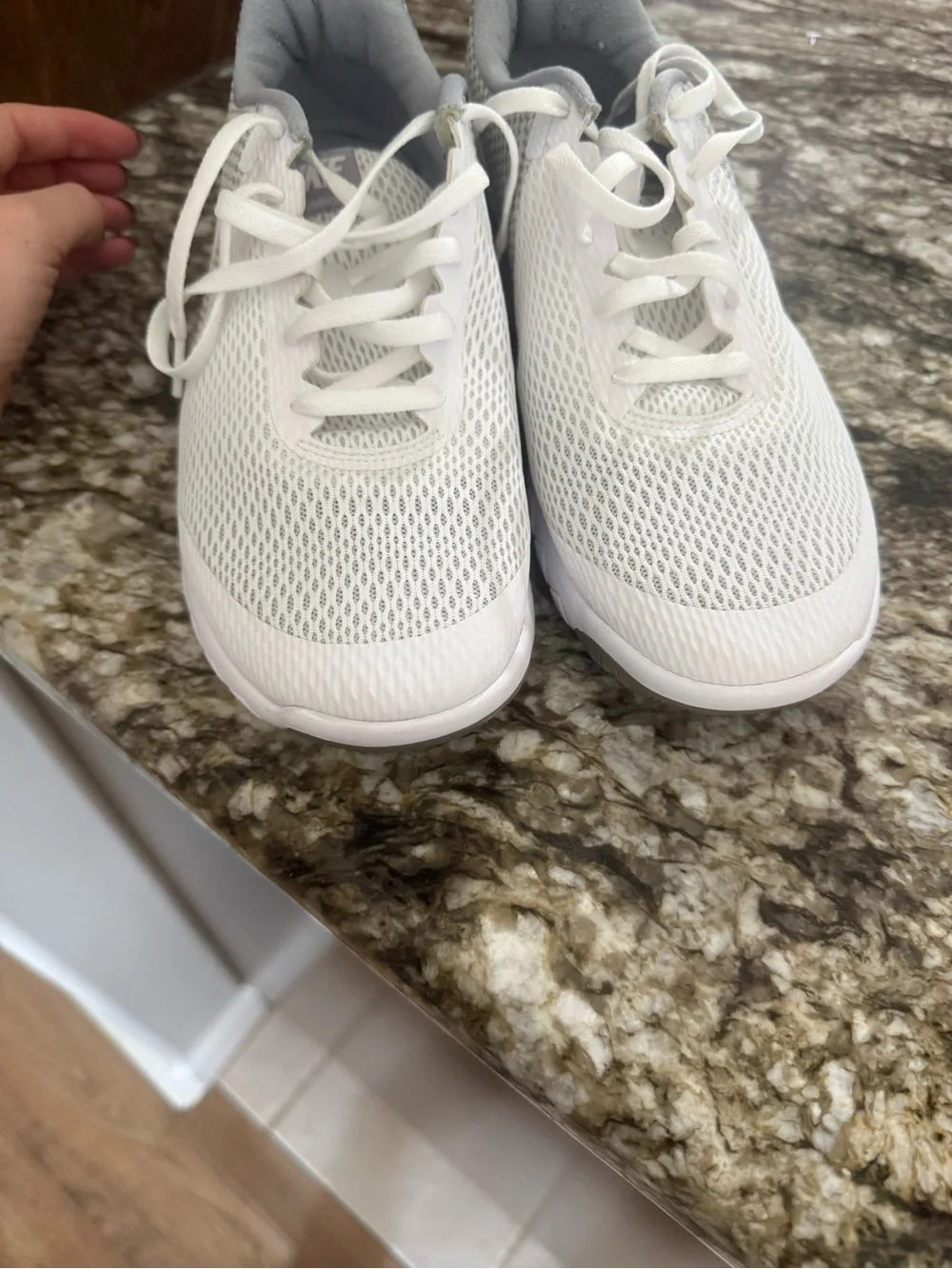 Nike Women's White and Light Gray Athletic Running Sneakers